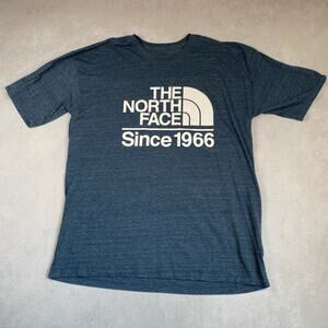NORTH FACE Mens Medium Blue Gray Short Sleeve Graphic T-shirt